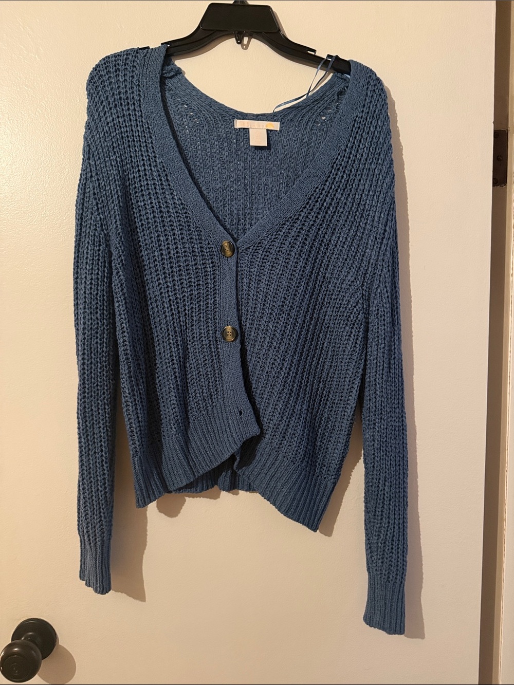 C&C California Slate Blue V-Neck Button Front Cardigan